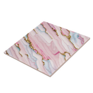Carreau Agate Marble tendance Blue Pink Gold Collection