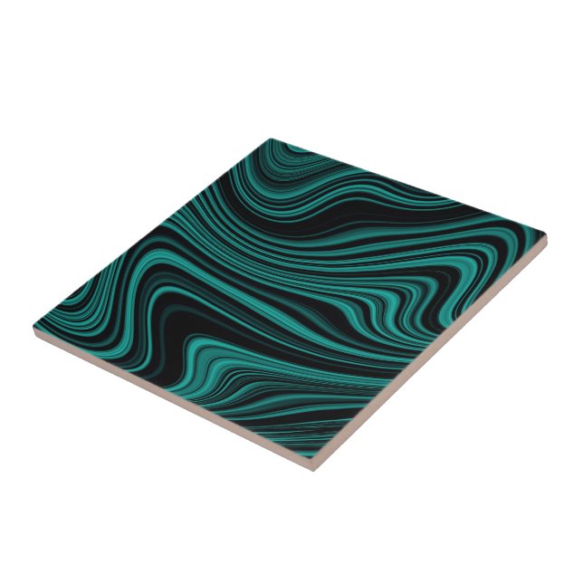 Carreau Agate Wavy Black & Emerald (Côté)