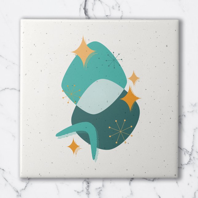 Carreau Âge Atomique du milieu du siècle Abstrait Oreiller (Créateur téléchargé)