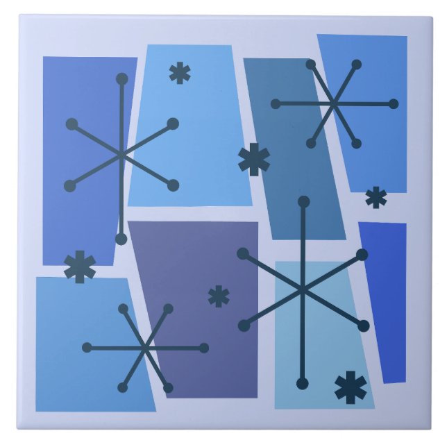 Carreau Age atomique Pop Art bleu (Devant)