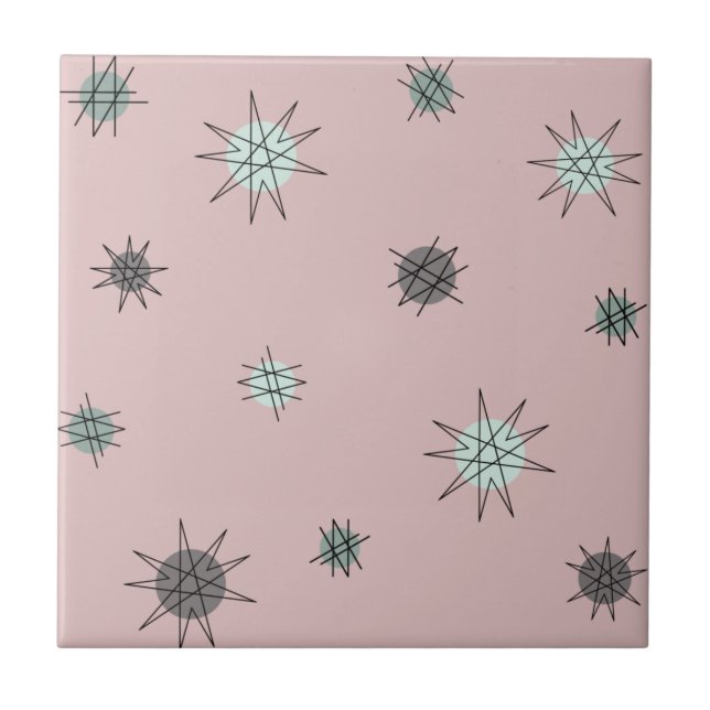 Carreau Âge atomique Starburst Planètes Rose rose (Devant)