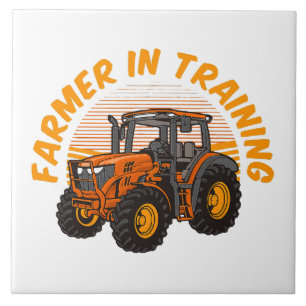 Carreau Agriculteur drôle de l'avenir en formation Tracteu