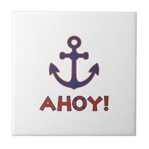 Carreau AHOY ! Bouée + Design Ancre Rouge+Bleu
