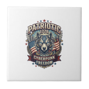 Carreau Aï Patriotique Liberté Loup Cyberpunk Avenir Liber