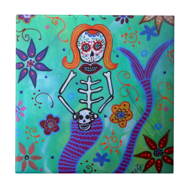 CARREAU AIGUE-MARINE DE SIRÈNE (Devant)