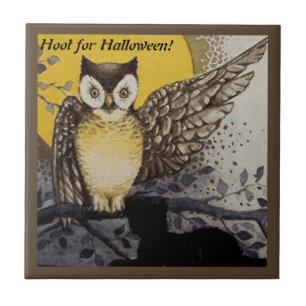 Carreau Aile de la Chouette de nuit vintage sur Branche Lu