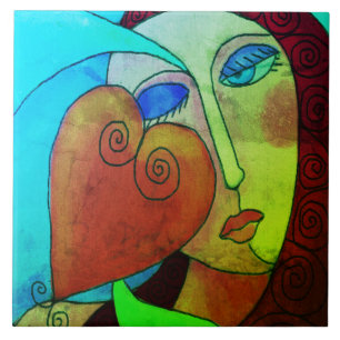 Carreau Aimer la peinture numérique Abstraite