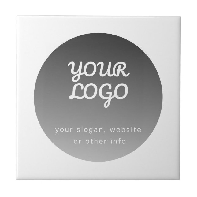 Carreau Ajouter un logo | Bordure blanche gris foncé (Devant)