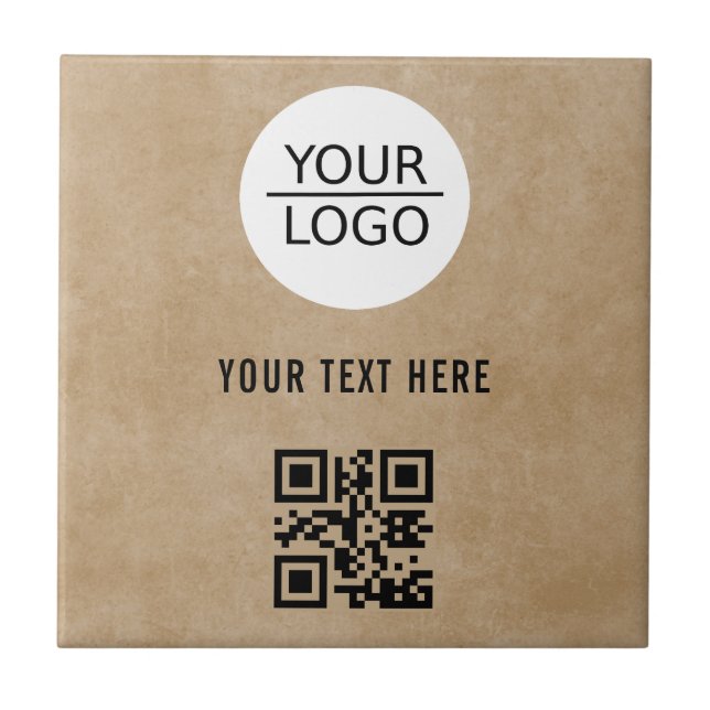 Carreau Ajouter un logo QR Code Promotion de texte personn (Devant)