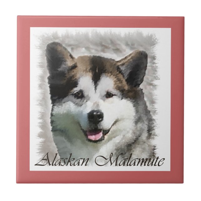 Carreau Alaskan Malamute Dog Art (Devant)