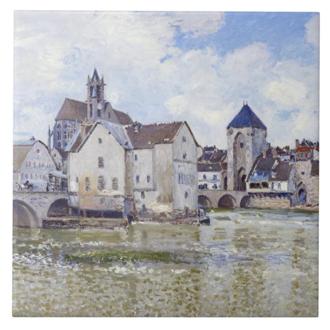 Carreau Alfred Sisley Bâtiments et ponts avec l'eau (Devant)