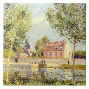 Carreau Alfred Sisley Maisons sur les rives du Loing