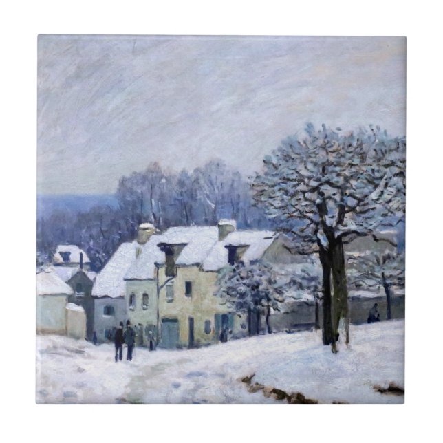 Carreau Alfred Sisley - Place Chenil à Marly, Effet Neige (Devant)