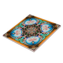 Alhambra Fractal - Tuile de céramique