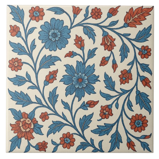 Carreau Alhambra Star – Moorish Floral Geometric Tile (Devant)