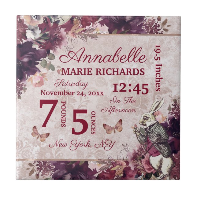 Carreau Alice au pays des merveilles Floral Custom Babth S (Devant)