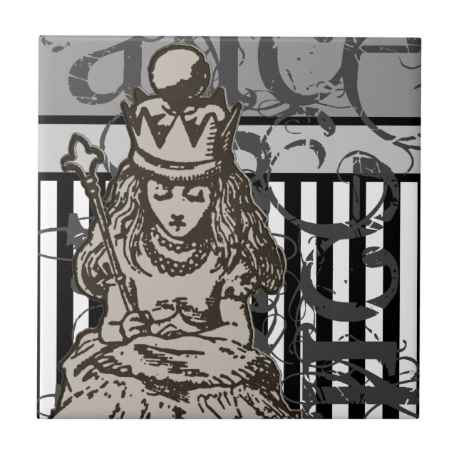 Carreau Alice dans la grunge de la Reine Alice du pays des (Devant)