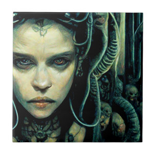 Carreau Alien Tech Girl Science Fiction