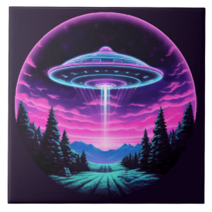 Carreau Alien vaisseau spatial rétro futuriste