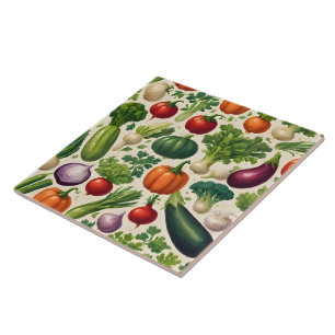 Carreau Alimentation saine Bonne légumes Collection tendan