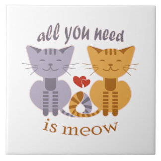 Carreau All you need is meow Valentine cats