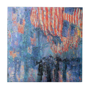 Carreau Allée sous la pluie de Frederick Childe Hassam