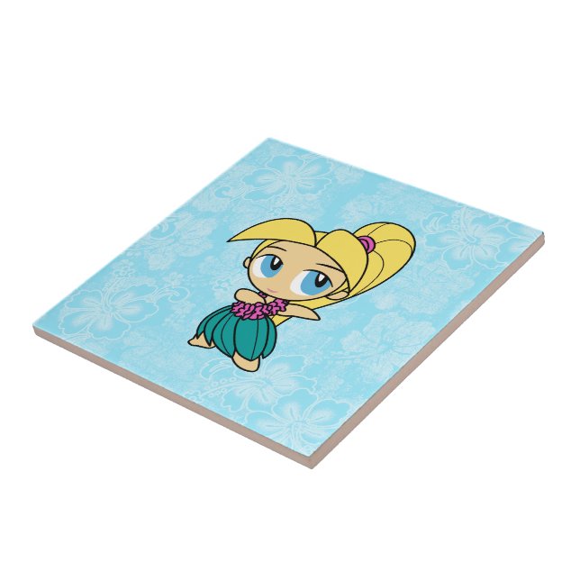 Carreau Aloha Honeys Hula Girl Hibiscus Tile Trivets (Côté)