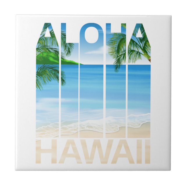 Carreau Aloha plage tropicale d'îles d'Hawaï (Devant)