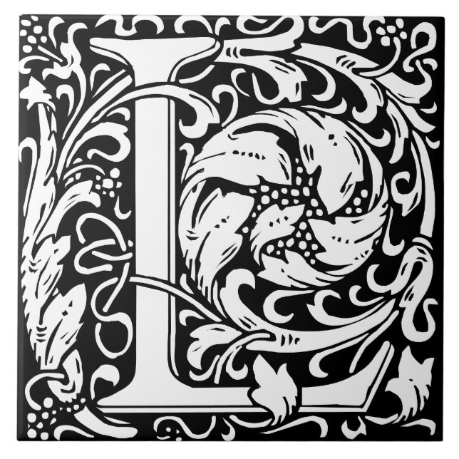 Carreau Alphabet floral Lettre L Carrelage (Devant)