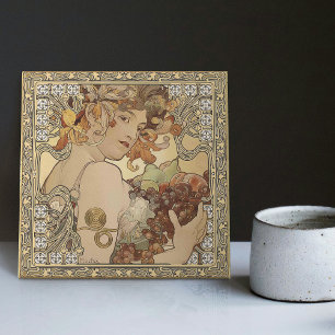 Carreau Alphonse Mucha Fruit Art Nouveau Vintage