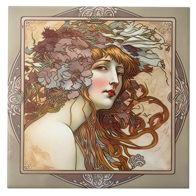 Carreau Alphonse Mucha Sarah Bernhardt Art Nouveau (Devant)