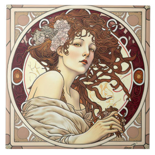 Carreau Alphonse Mucha Sarah Bernhardt Art Nouveau