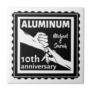 Carreau ALUMINUM cadeau traditionnel 10e anniversaire mari