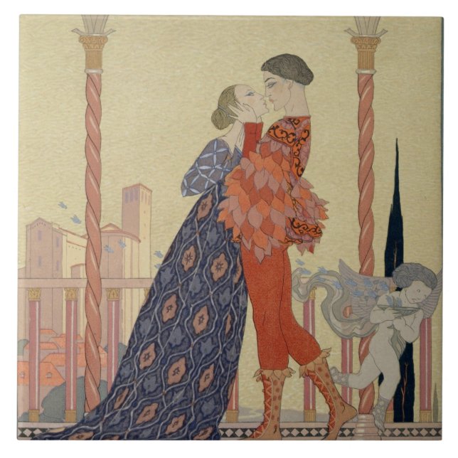 Carreau Amants sur un balcon (la semaine sur le papier) (Devant)