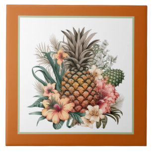 Carreau Amateurs d'ananas tropicaux artisanat