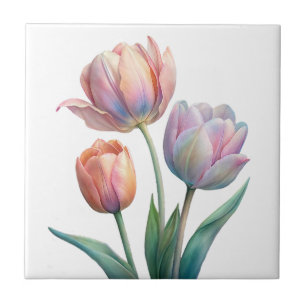 Carreau Ambiance romantique et poétique Pastel Tulips