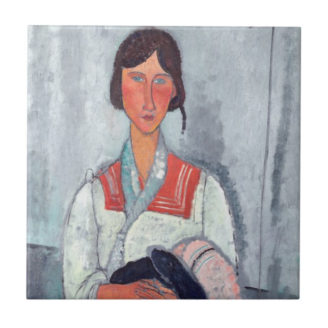 Carreau Amedeo Modigliani - Femme tzigane avec bébé (Devant)
