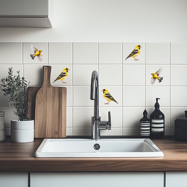 Carreau Américain Goldfinch (Garden birds of America. American Goldfinch)