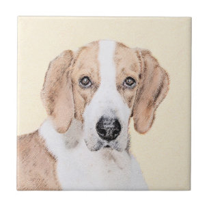 Carreau American Foxhound Painting - Joli art original chi