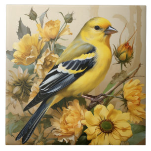 Carreau American Goldfinch, jaune et noir