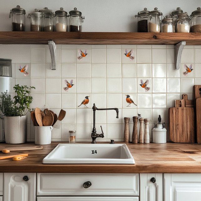 Carreau American Robin en vol (Créateur téléchargé)