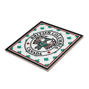 Carreau Amérindien Noir Haida Art Thunderbird