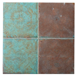 Carreau Ameublement industriel brun roux turquoise clair i