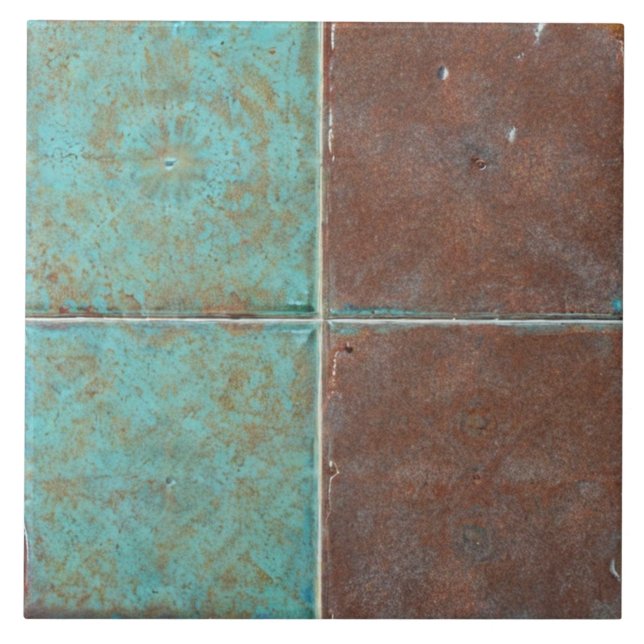 Carreau Ameublement industriel brun roux turquoise clair i (Devant)