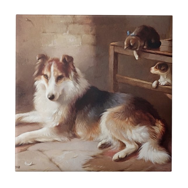 Carreau Amis - chaton de chien - chiot (Devant)