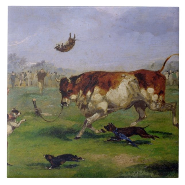 Carreau Amorce de Taureau (huile sur le papier étendu sur (Devant)