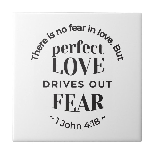 Carreau Amour Éternel - 1 Jean 4:18 Citation Écriture Art (Devant)