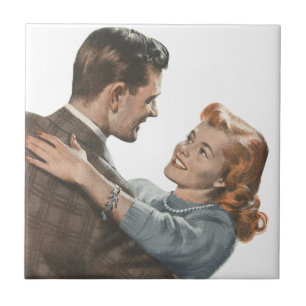 Carreau Amour Rétro Romance Jeunes Mariés Danse-t-on?