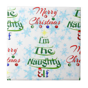 Carreau Amusant Joyeux Noël Vacances Naughty Elf