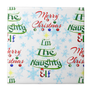 Carreau Amusant Joyeux Noël Vacances Naughty Elf